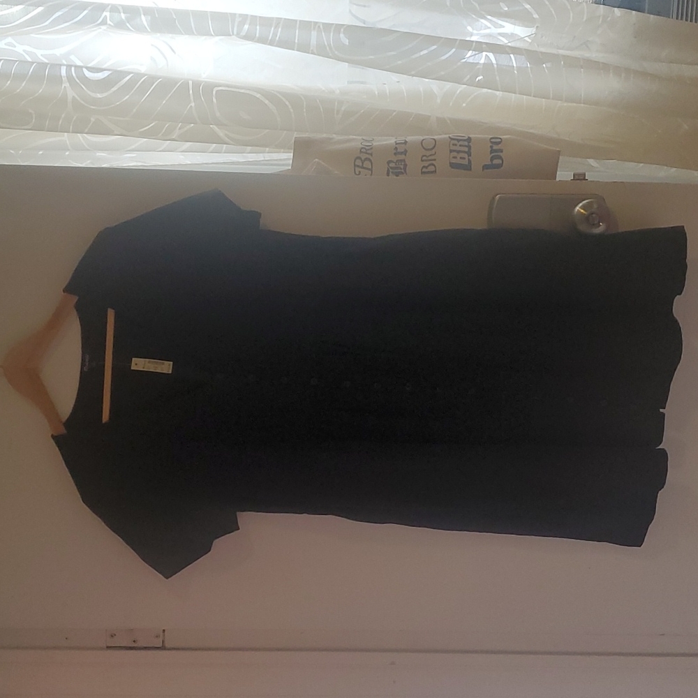 Madewell Black Linen/Cotton Blend Dress with Pockets